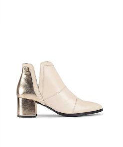 Mujer POPA BRAND Botines | Botin Elia Laminado Beige