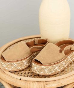 Mujer POPA BRAND Menorquinas | Menorquina Plataforma Luzon Serraje Camel