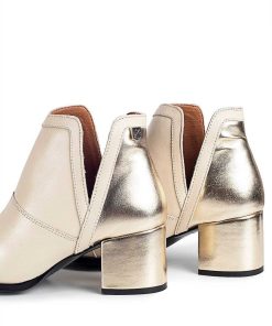 Mujer POPA BRAND Botines | Botin Elia Laminado Beige