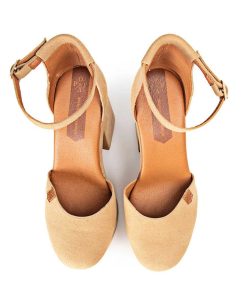 Mujer POPA BRAND Sandalias | Sandalia Tacon Plataforma Minas Suede Arena