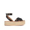 Mujer POPA BRAND Menorquinas | Menorquina Plataforma Orilla Snake Negro