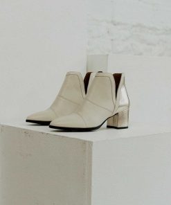 Mujer POPA BRAND Botines | Botin Elia Laminado Beige