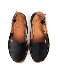 Mujer POPA BRAND Menorquinas | Menorquina Plataforma Luzon Serraje Negro
