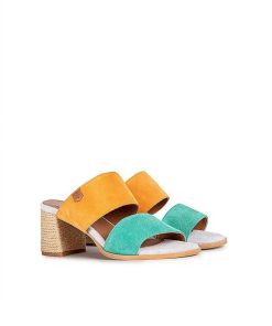 Mujer POPA BRAND Sandalias | Sandalia Tacon Chame Serraje Multicolor