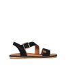 Mujer POPA BRAND Sandalias | Sandalia Plana Leyte Serraje Negro