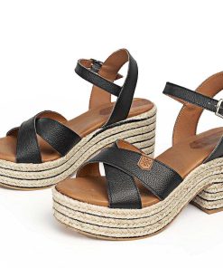 Mujer POPA BRAND Cunas | Cuna Tacon Clifton Piel Negro