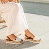 Mujer POPA BRAND Menorquinas | Menorquina Plataforma Saona Bicolor Blanco