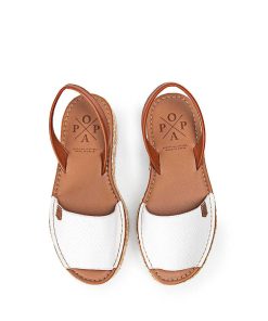 Mujer POPA BRAND Menorquinas | Menorquina Plataforma Saona Bicolor Blanco