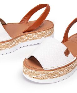 Mujer POPA BRAND Menorquinas | Menorquina Plataforma Saona Bicolor Blanco