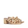 Mujer POPA BRAND Sandalias | Sandalia Tacon Palmar Cuerda Oro