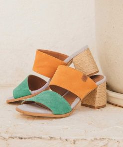 Mujer POPA BRAND Sandalias | Sandalia Tacon Chame Serraje Multicolor